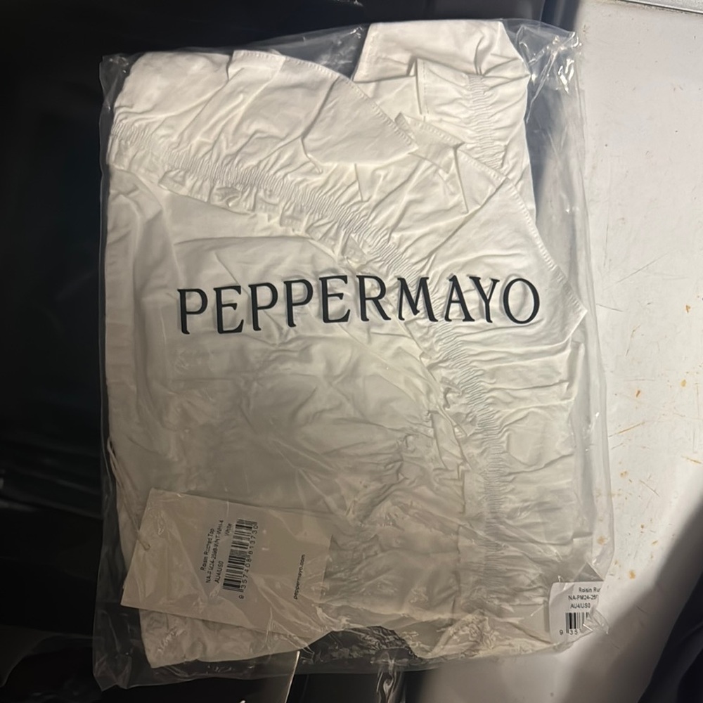 Peppermayo Classic White Blouse Ruched Top